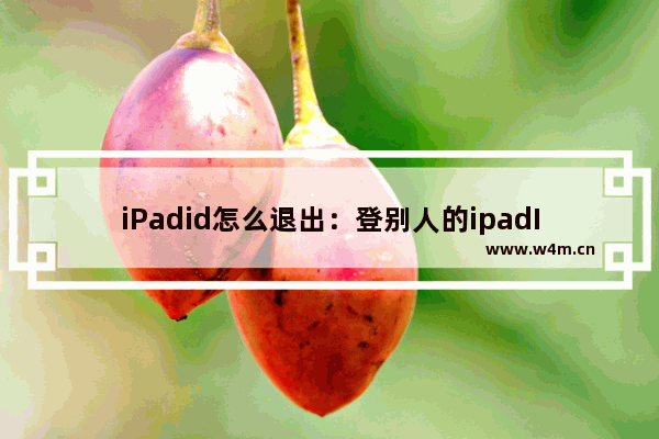 iPadid怎么退出：登别人的ipadID怎么退出