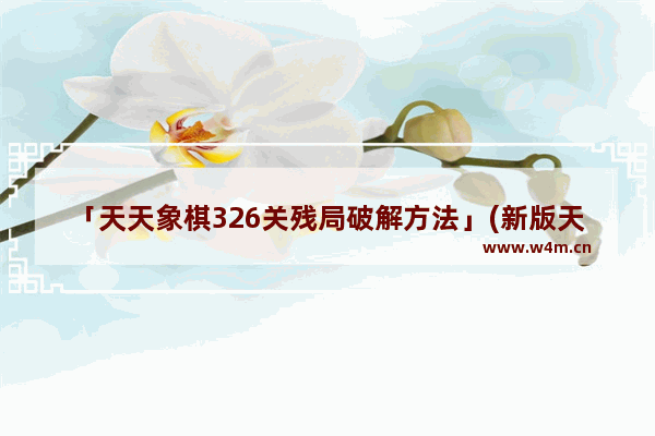 「天天象棋326关残局破解方法」(新版天天象棋326关残局破解方法象)