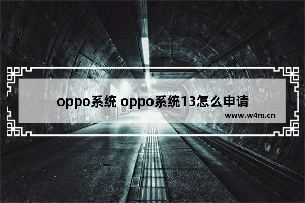 oppo系统 oppo系统13怎么申请