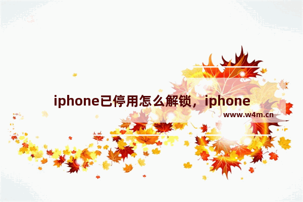 iphone已停用怎么解锁，iphone已停用怎么解锁教程 如何解除iPhone已停用