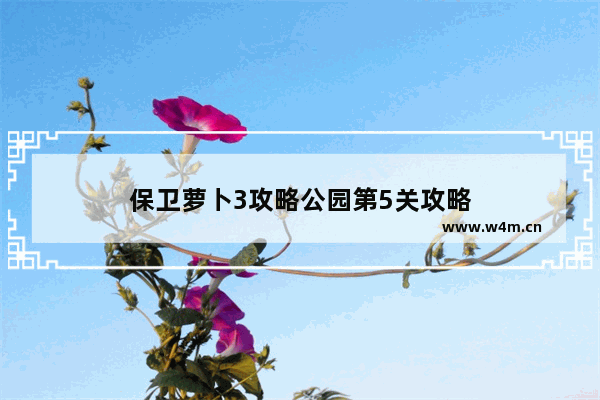 保卫萝卜3攻略公园第5关攻略