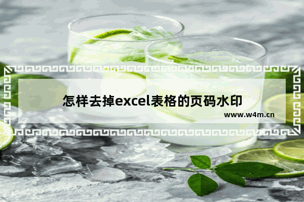 怎样去掉excel表格的页码水印