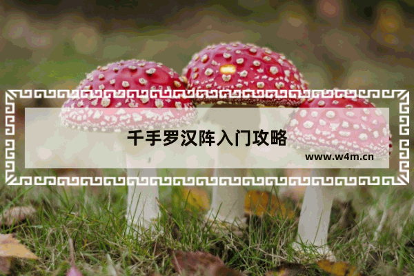 千手罗汉阵入门攻略