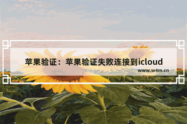 苹果验证：苹果验证失败连接到icloud时出错怎么回事