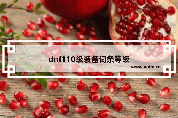 dnf110级装备词条等级