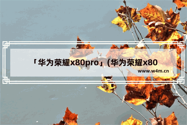 「华为荣耀x80pro」(华为荣耀x80pro多少钱)