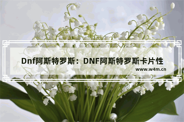 Dnf阿斯特罗斯：DNF阿斯特罗斯卡片性价比