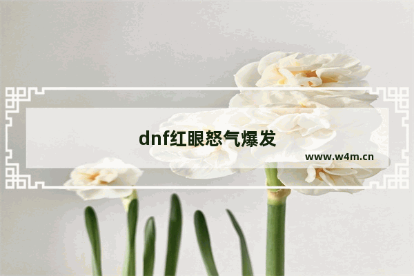 dnf红眼怒气爆发