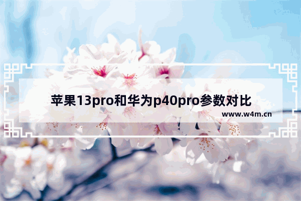 苹果13pro和华为p40pro参数对比