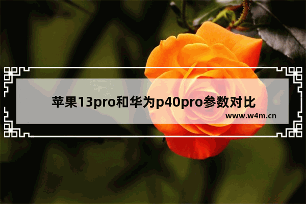 苹果13pro和华为p40pro参数对比