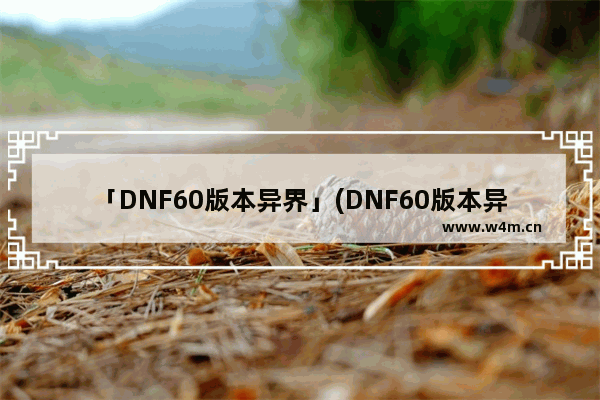 「DNF60版本异界」(DNF60版本异界图)