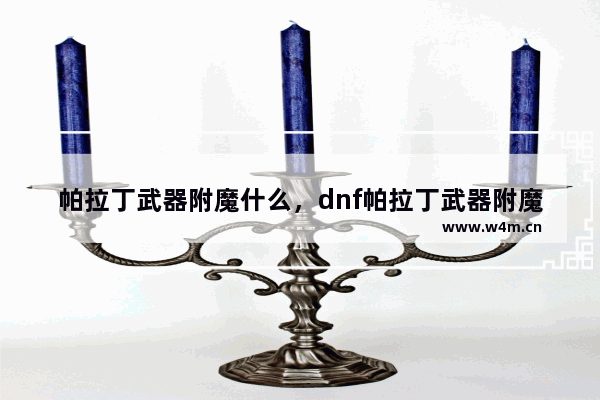 帕拉丁武器附魔什么，dnf帕拉丁武器附魔什么属性好