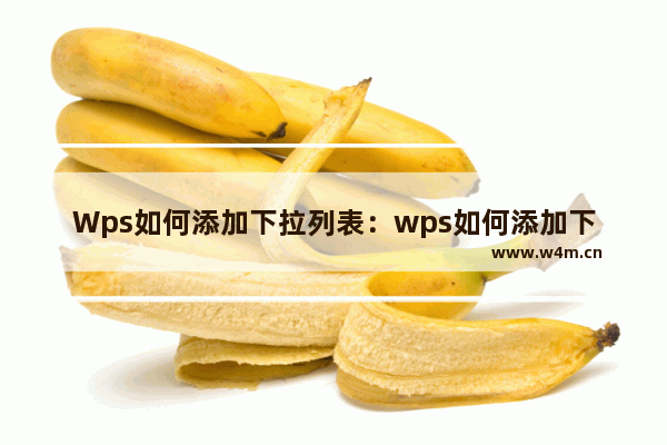 Wps如何添加下拉列表：wps如何添加下拉列表中的内容