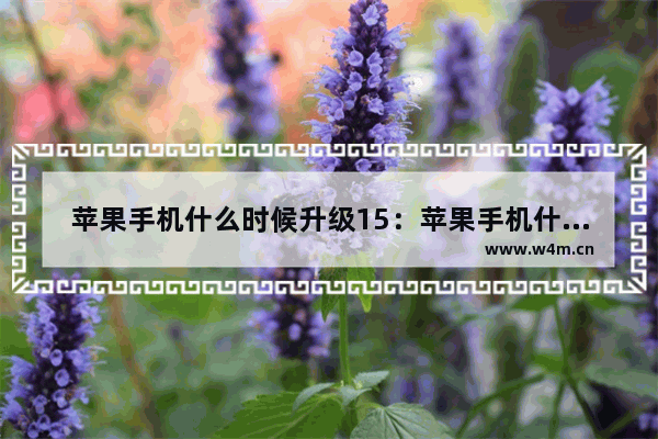 苹果手机什么时候升级15：苹果手机什么时候升级15.2