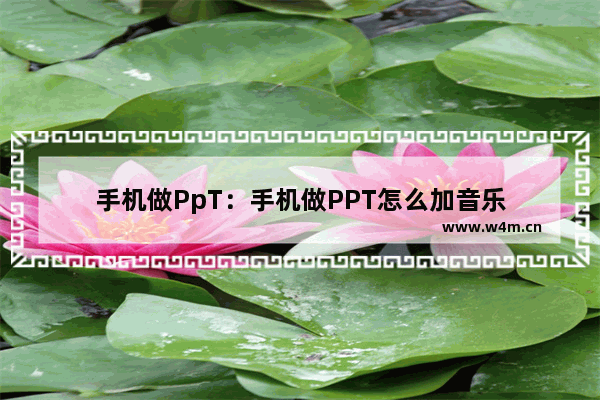 手机做PpT：手机做PPT怎么加音乐