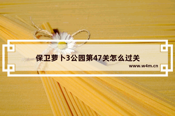 保卫萝卜3公园第47关怎么过关