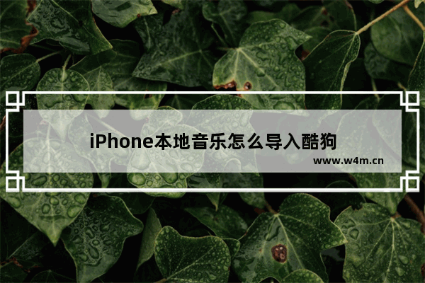 iPhone本地音乐怎么导入酷狗