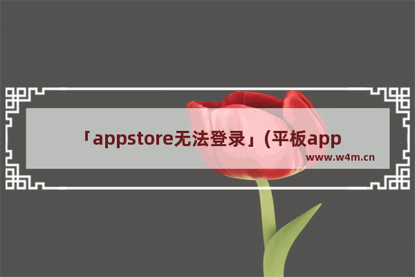 「appstore无法登录」(平板appstore无法登录解决办法)