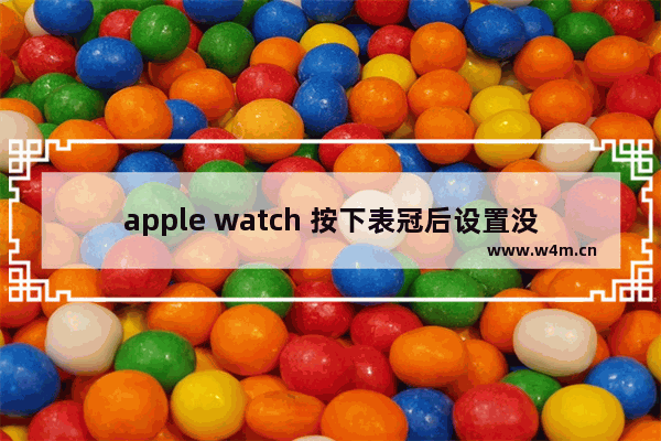 apple watch 按下表冠后设置没了