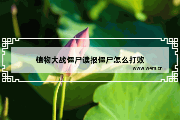 植物大战僵尸读报僵尸怎么打败