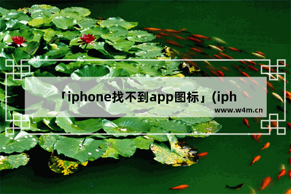 「iphone找不到app图标」(iphone找不到app图标怎么办)