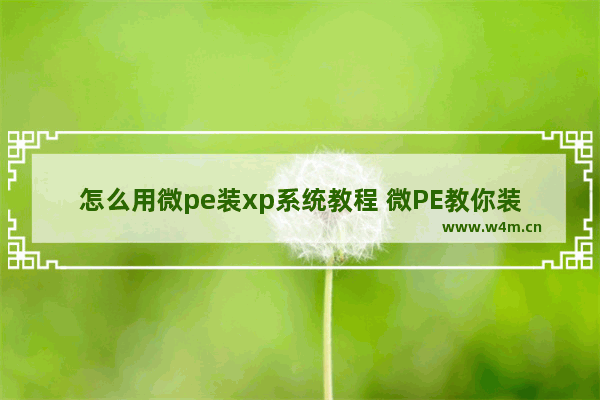 怎么用微pe装xp系统教程 微PE教你装XP系统