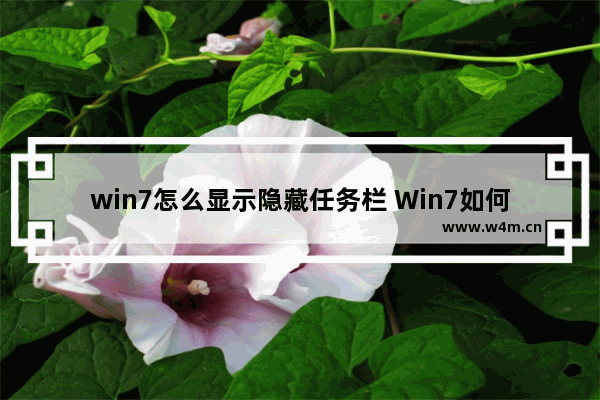 win7怎么显示隐藏任务栏 Win7如何隐藏或显示任务栏