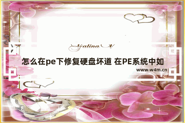 怎么在pe下修复硬盘坏道 在PE系统中如何修复硬盘坏道？