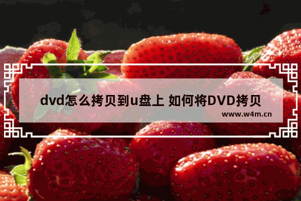 dvd怎么拷贝到u盘上 如何将DVD拷贝到U盘？