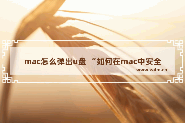 mac怎么弹出u盘 “如何在mac中安全弹出U盘？”