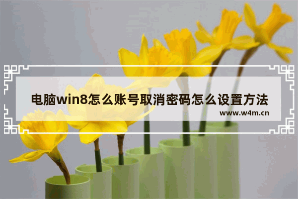 电脑win8怎么账号取消密码怎么设置方法 电脑Win8如何取消账号密码