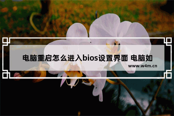 电脑重启怎么进入bios设置界面 电脑如何进BIOS设置界面？