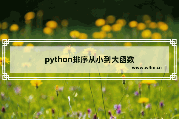 python排序从小到大函数