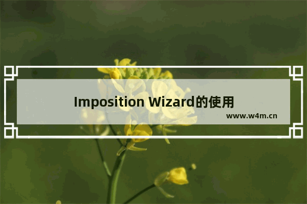 Imposition Wizard的使用方法