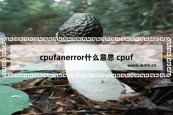 cpufanerror什么意思 cpufanerror是啥意思