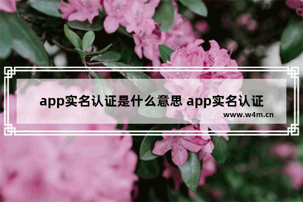 app实名认证是什么意思 app实名认证有什么好处