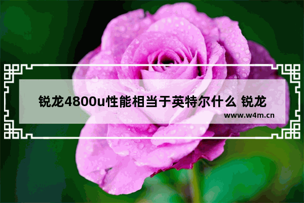 锐龙4800u性能相当于英特尔什么 锐龙4800u相当于什么处理器