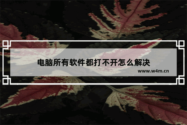 电脑所有软件都打不开怎么解决