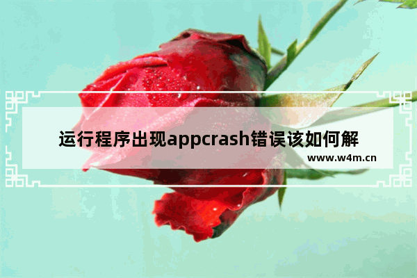 运行程序出现appcrash错误该如何解决