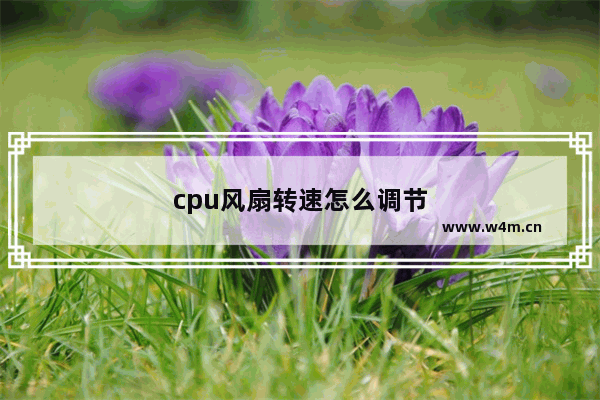 cpu风扇转速怎么调节