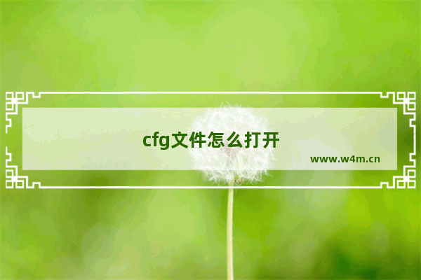 cfg文件怎么打开