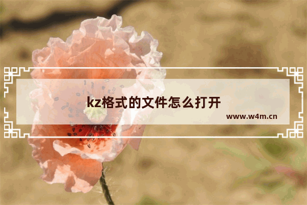 kz格式的文件怎么打开