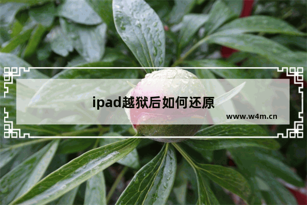 ipad越狱后如何还原