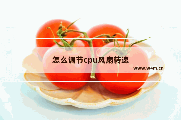 怎么调节cpu风扇转速