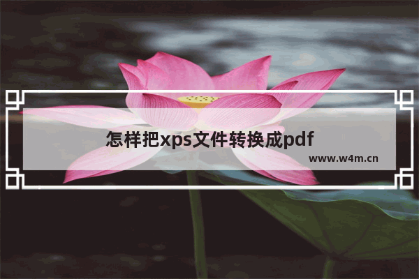 怎样把xps文件转换成pdf