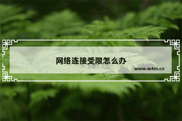 网络连接受限怎么办