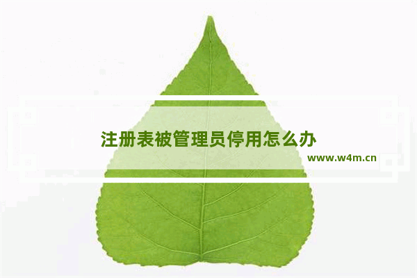 注册表被管理员停用怎么办