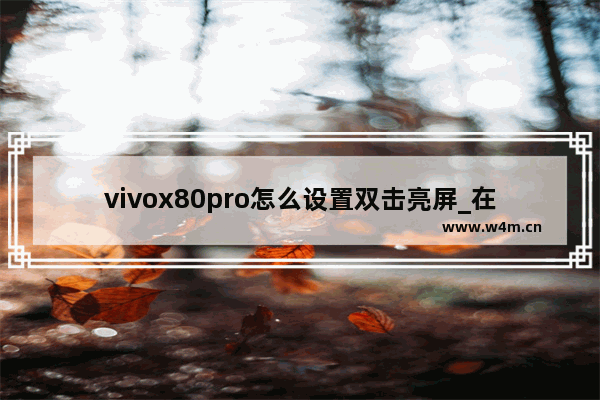 vivox80pro怎么设置双击亮屏_在哪设置双击亮屏