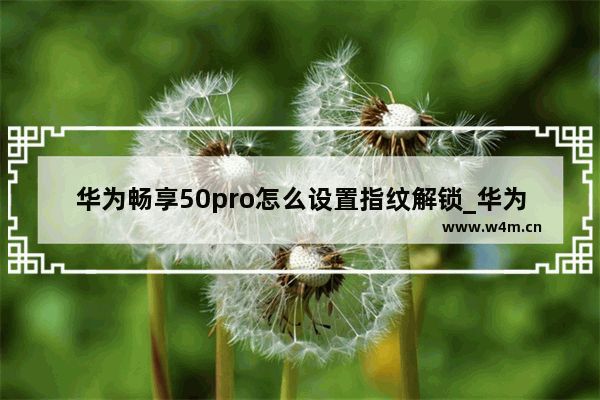 华为畅享50pro怎么设置指纹解锁_华为畅享50pro如何设置指纹解锁