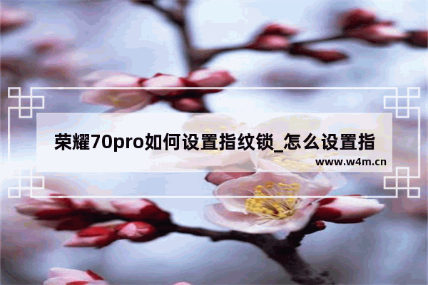 荣耀70pro如何设置指纹锁_怎么设置指纹解锁